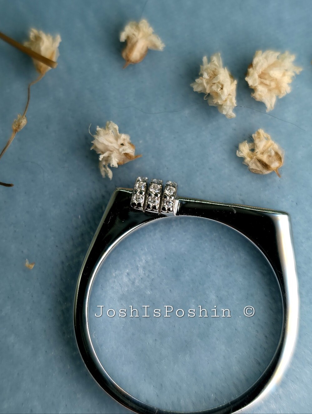 Square-top Moissanite Ring In Sterling Silver
